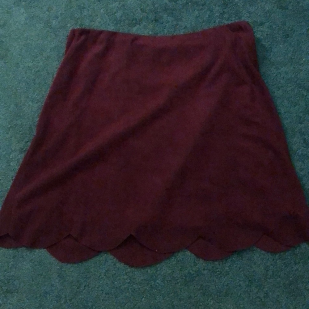 Maroon suede skirt!